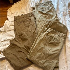 Three pairs of 38x30 khaki old navy pants